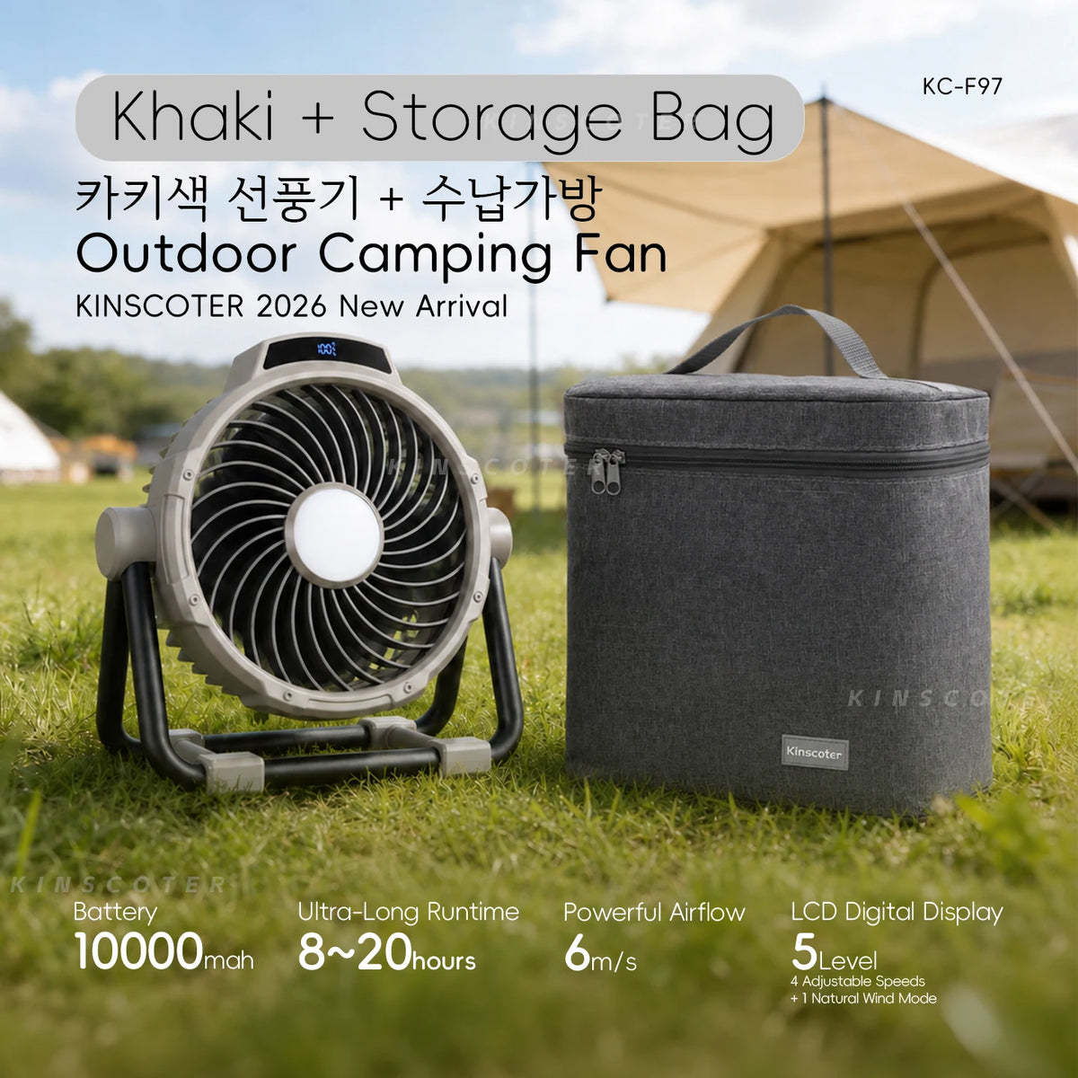 6-in-1 Rechargeable Camping Fan & Light