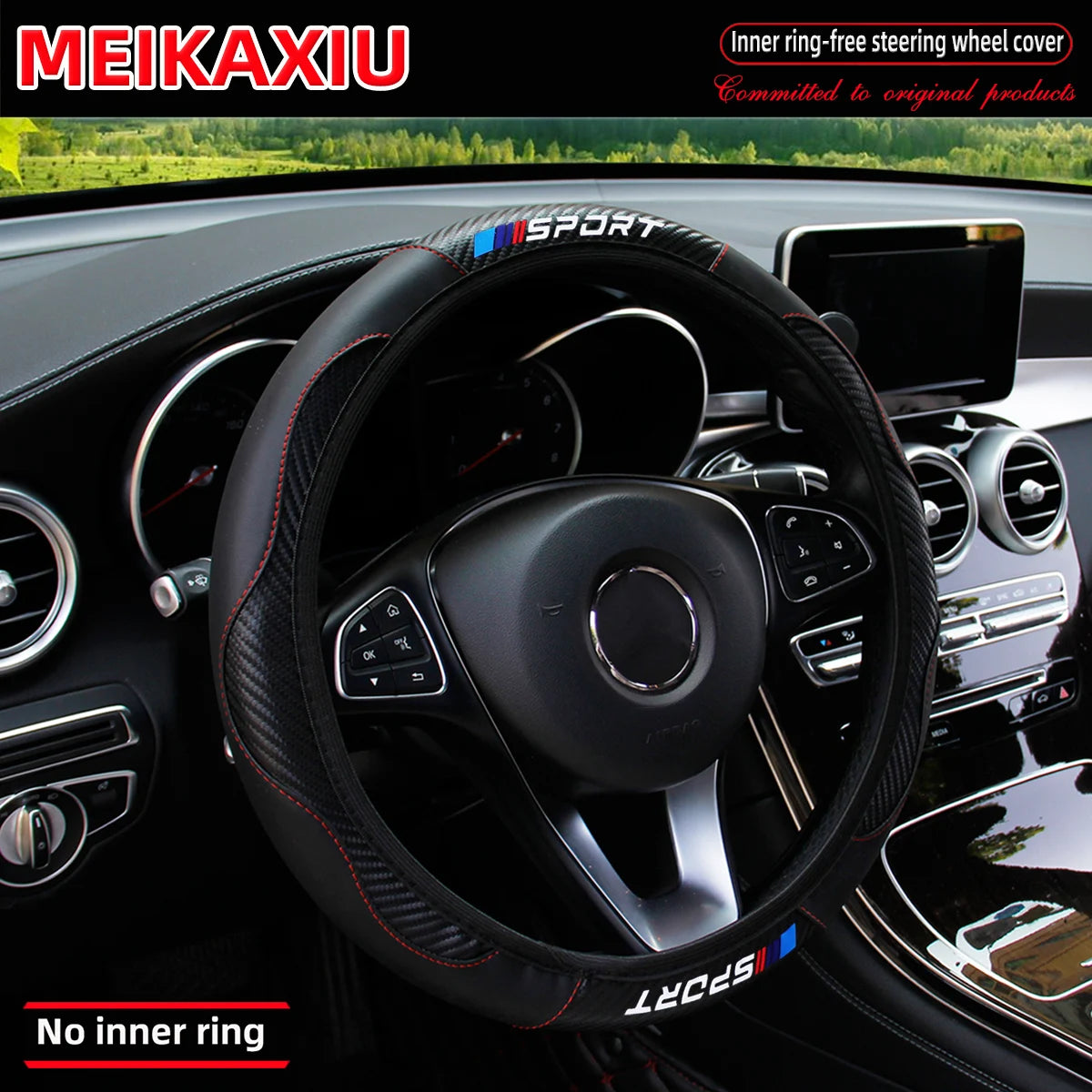 Sport Carbon-Look Steering Wheel Cover